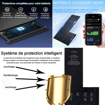 Batterie Premium de Remplacement pour iPhone 11Pro 3046mAh Identique à l'Original Kit Outils Professionnels et adhésif écran Inclus
